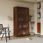 Modern Glass Doors Office Storage Cabinet Dustproof Bookshelf