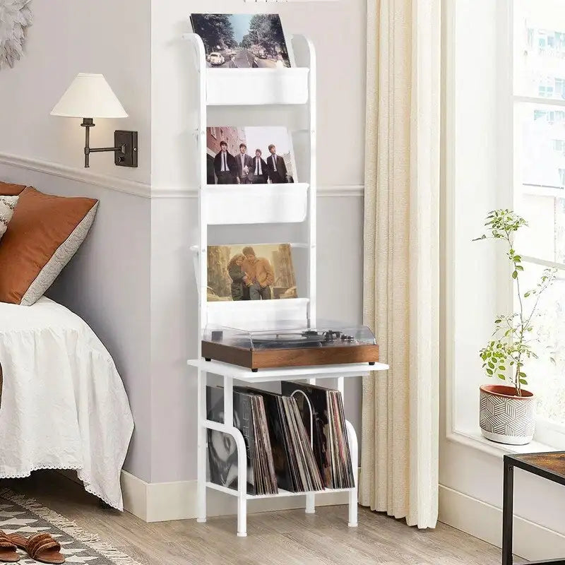 Mobiletto porta Giradischi con Portadischi in Vinile – 49.99 x 38.99 x 144.00 cm