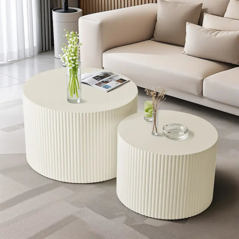 Set di tavolini da caffè sovrapponibili Wave Stripe (2 pezzi)