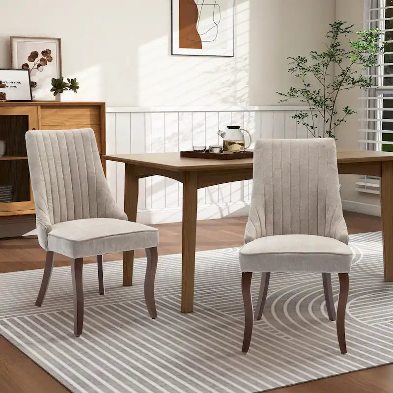 Sedie imbottite da pranzo con schienale alto, set da 2