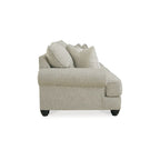 Divano in tessuto beige con braccioli arrotolati – 98L x 44P x 40A
