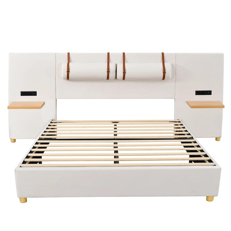 Letto matrimoniale imbottito a piattaforma