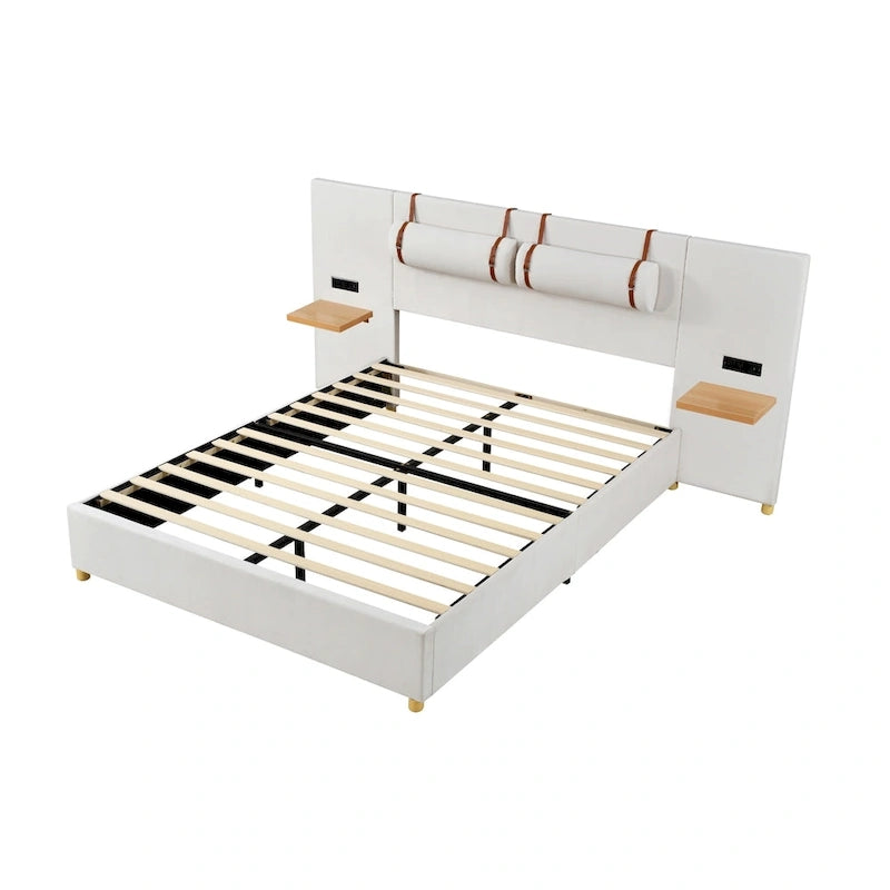 Letto matrimoniale imbottito a piattaforma
