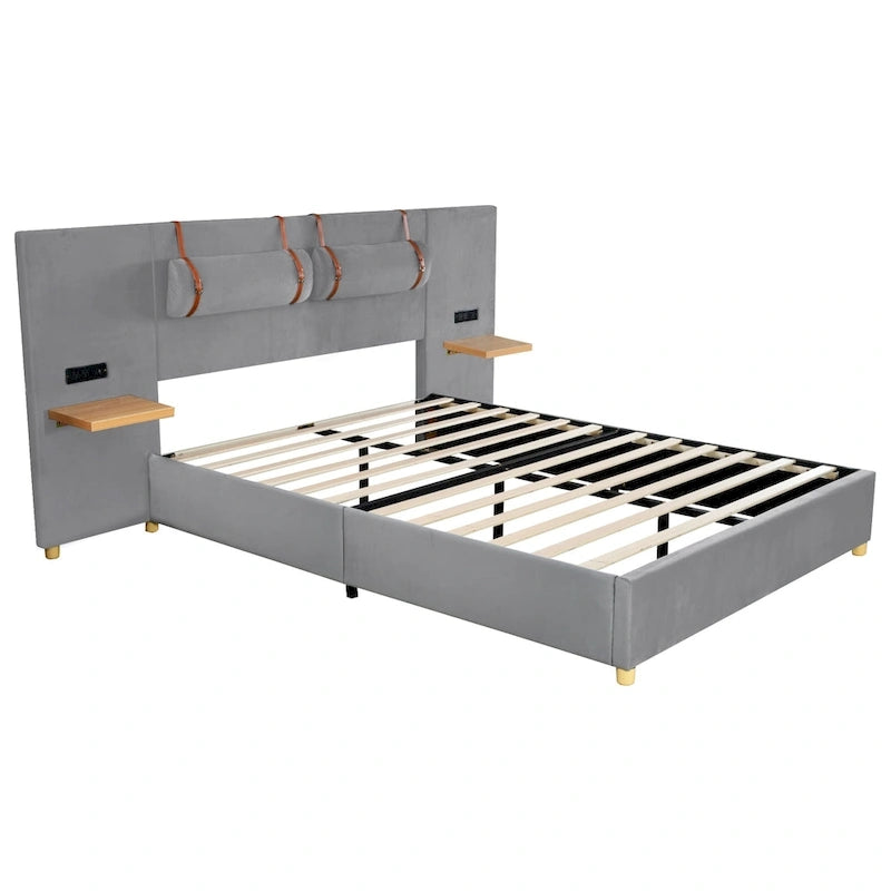 Letto matrimoniale imbottito a piattaforma