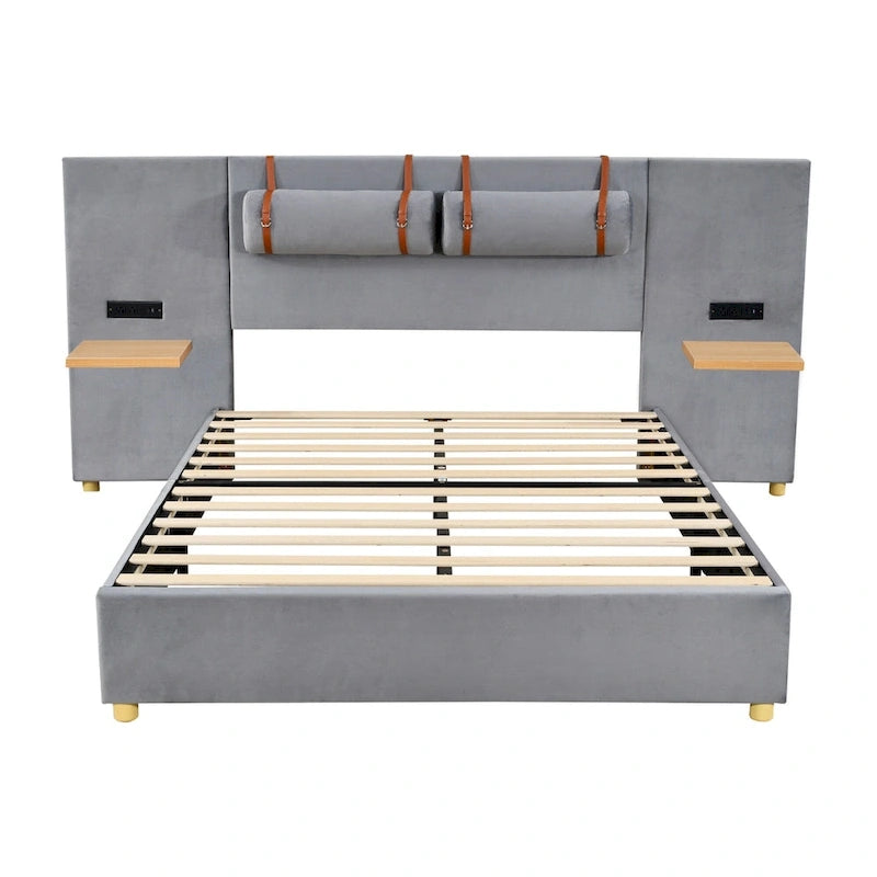 Letto matrimoniale imbottito a piattaforma