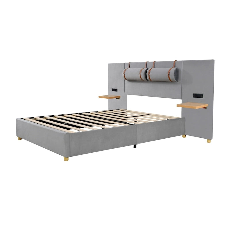 Letto matrimoniale imbottito a piattaforma