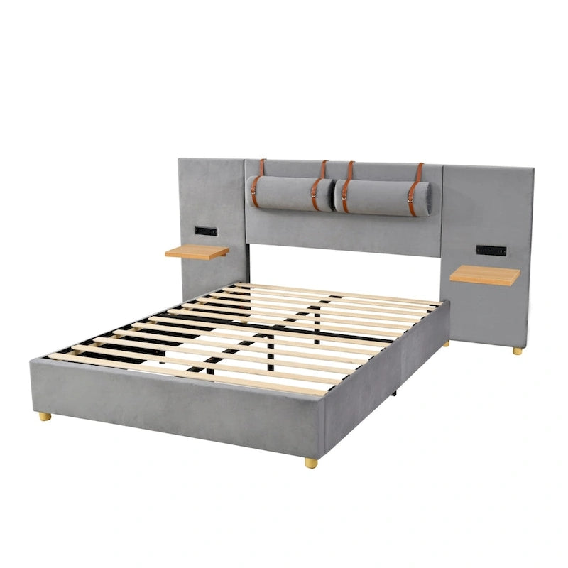 Letto matrimoniale imbottito a piattaforma