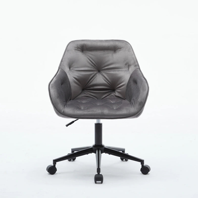 Sedia da ufficio in velluto con sedile ampio e base girevole