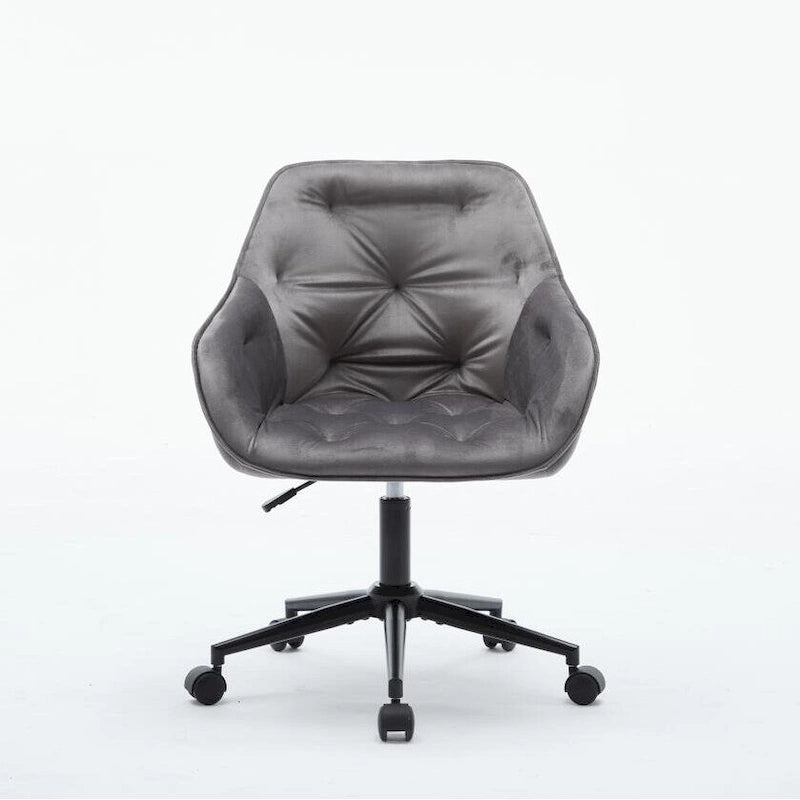 Sedia da ufficio in velluto con sedile ampio e base girevole