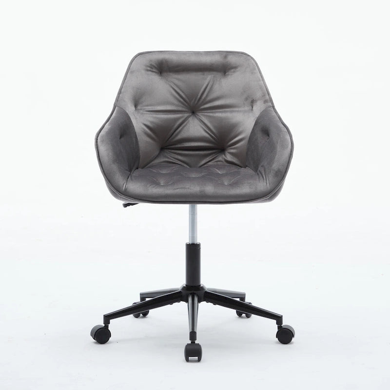 Sedia da ufficio in velluto con sedile ampio e base girevole