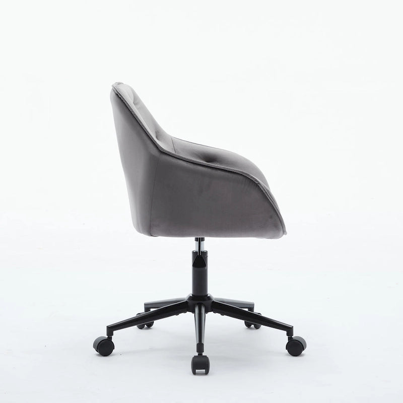 Sedia da ufficio in velluto con sedile ampio e base girevole