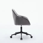 Sedia da ufficio in velluto con sedile ampio e base girevole