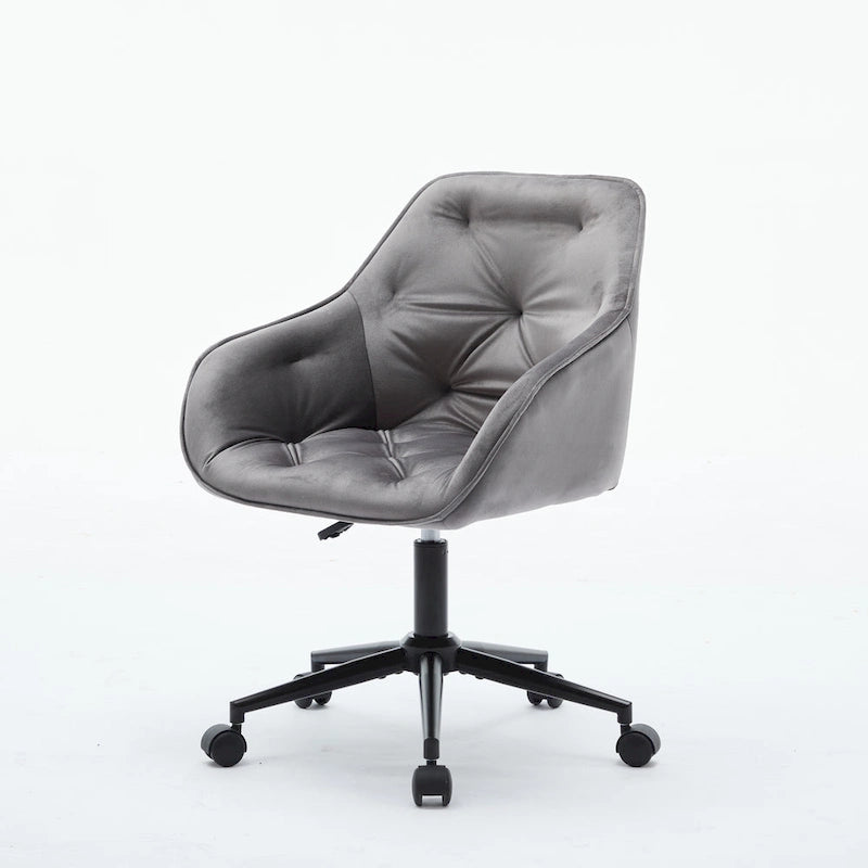 Sedia da ufficio in velluto con sedile ampio e base girevole