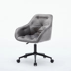 Sedia da ufficio in velluto con sedile ampio e base girevole