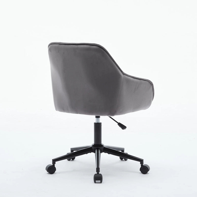 Sedia da ufficio in velluto con sedile ampio e base girevole