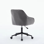 Sedia da ufficio in velluto con sedile ampio e base girevole