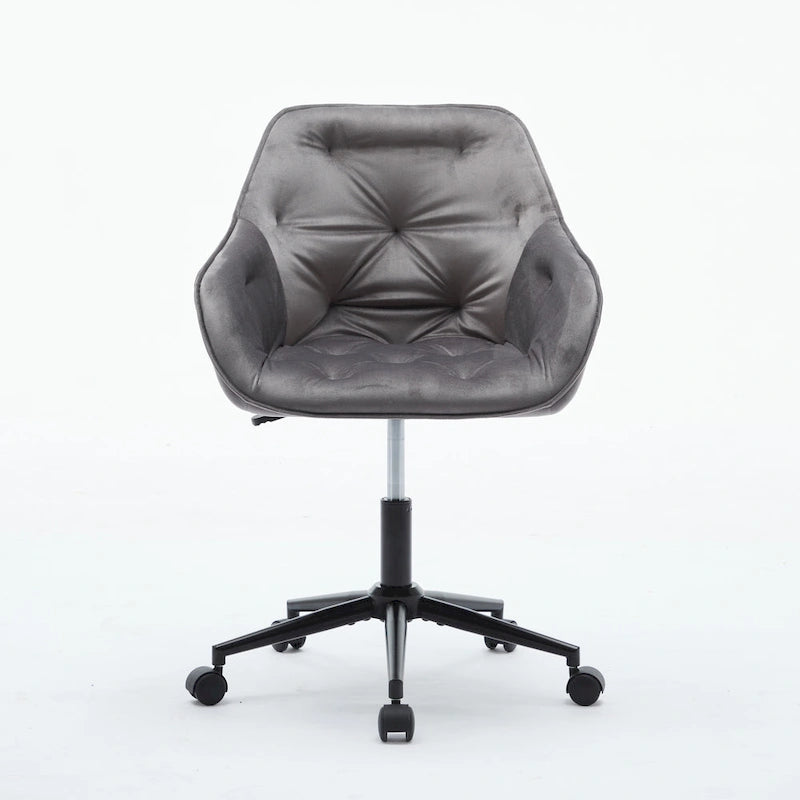 Sedia da ufficio in velluto con sedile ampio e base girevole