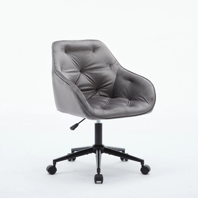 Sedia da ufficio in velluto con sedile ampio e base girevole