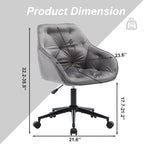 Sedia da ufficio in velluto con sedile ampio e base girevole