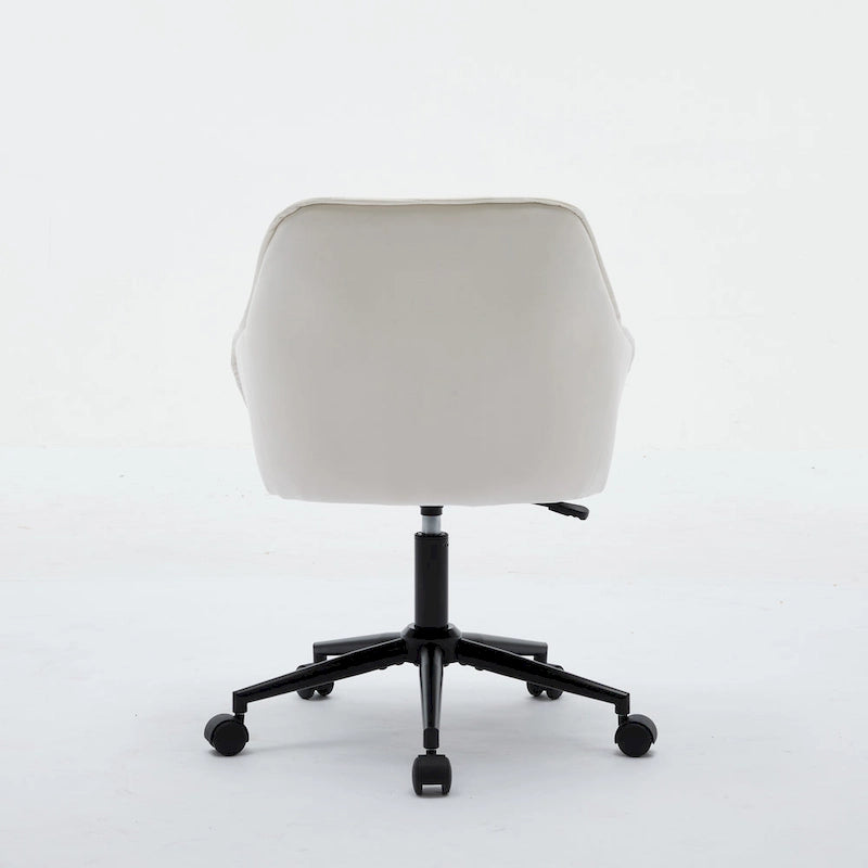 Sedia da ufficio in velluto con sedile ampio e base girevole