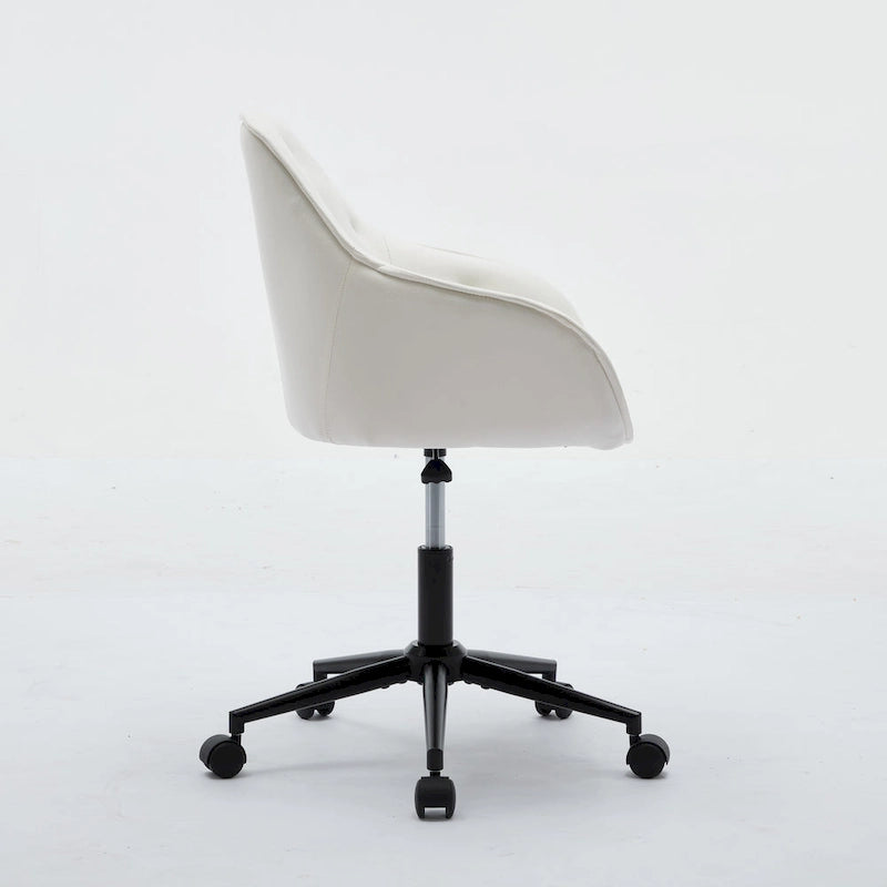 Sedia da ufficio in velluto con sedile ampio e base girevole