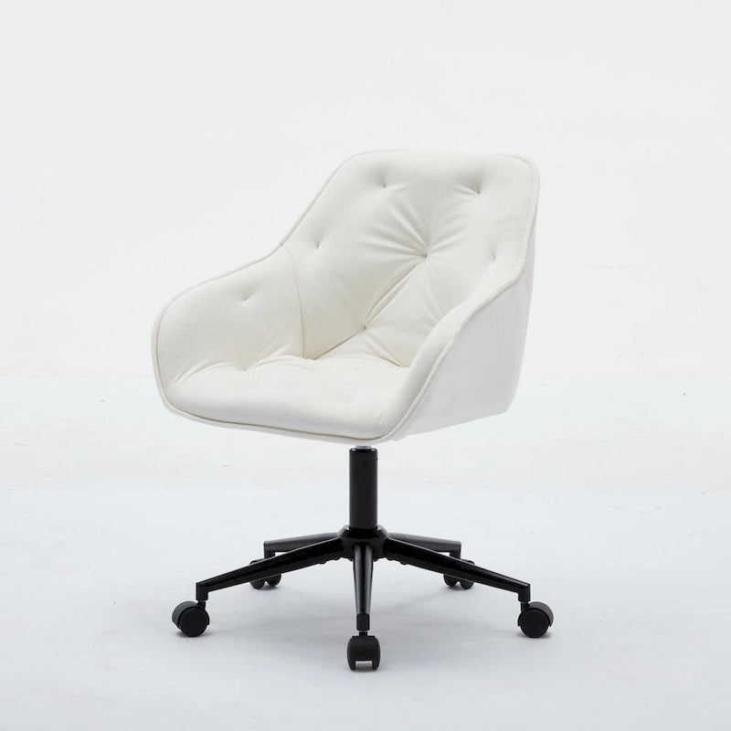 Sedia da ufficio in velluto con sedile ampio e base girevole