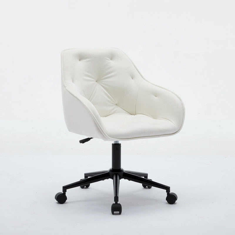 Sedia da ufficio in velluto con sedile ampio e base girevole