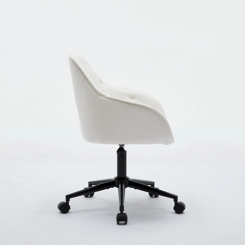 Sedia da ufficio in velluto con sedile ampio e base girevole