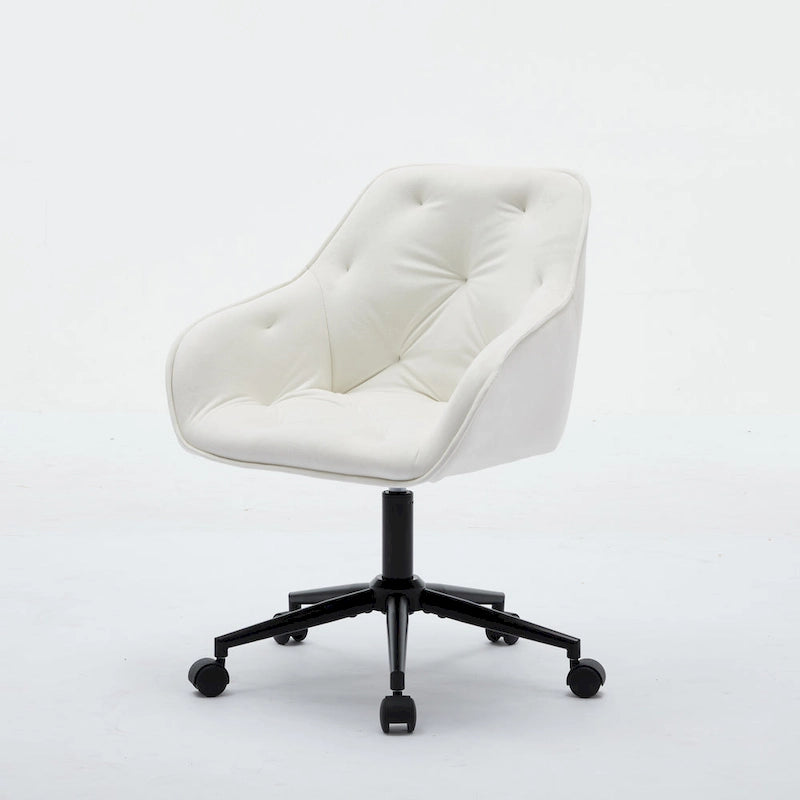 Sedia da ufficio in velluto con sedile ampio e base girevole