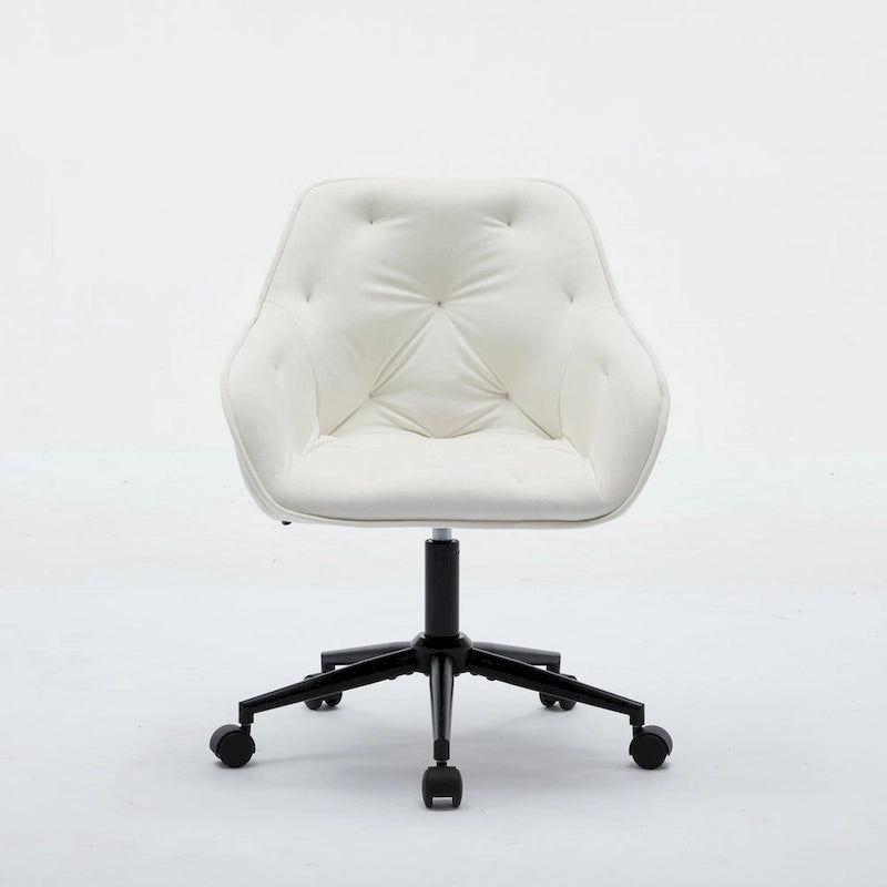 Sedia da ufficio in velluto con sedile ampio e base girevole