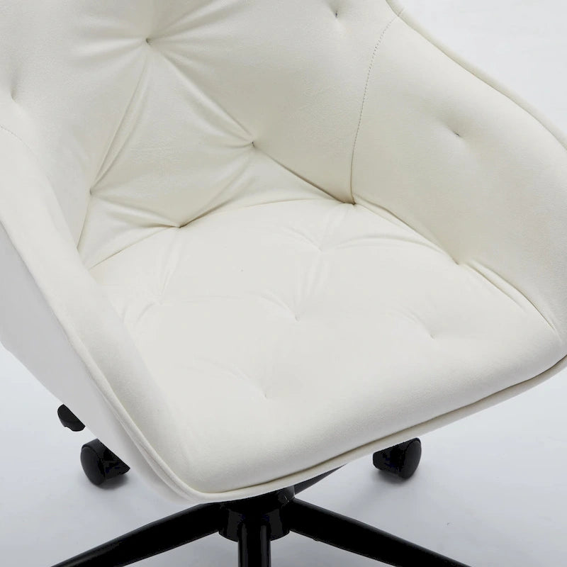 Sedia da ufficio in velluto con sedile ampio e base girevole