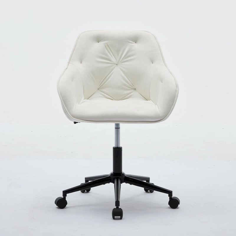 Sedia da ufficio in velluto con sedile ampio e base girevole