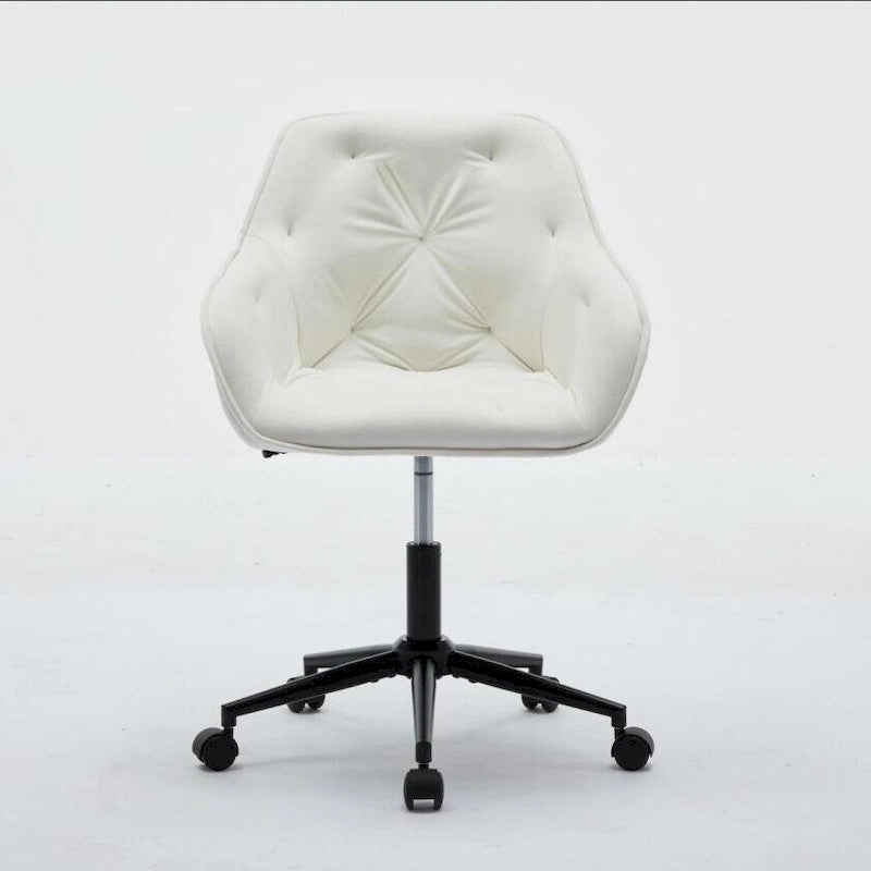 Sedia da ufficio in velluto con sedile ampio e base girevole