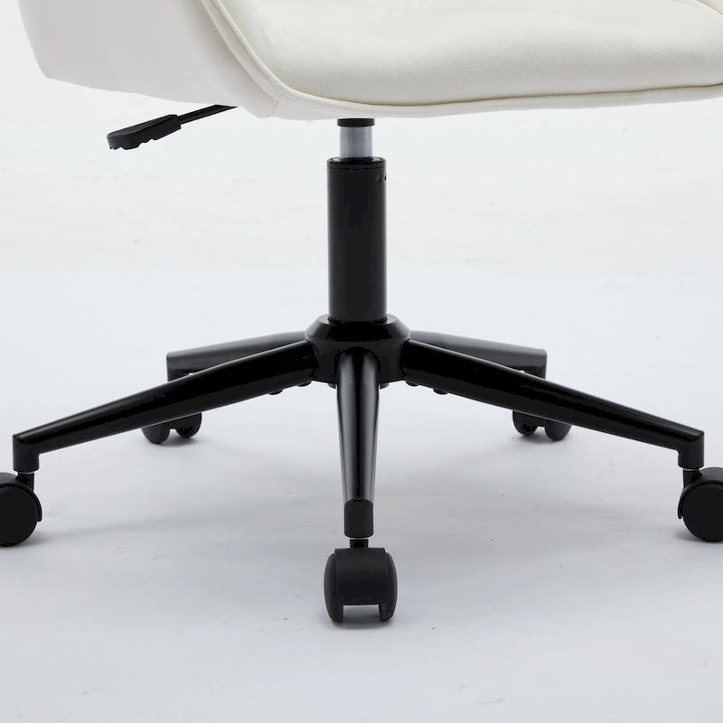 Sedia da ufficio in velluto con sedile ampio e base girevole